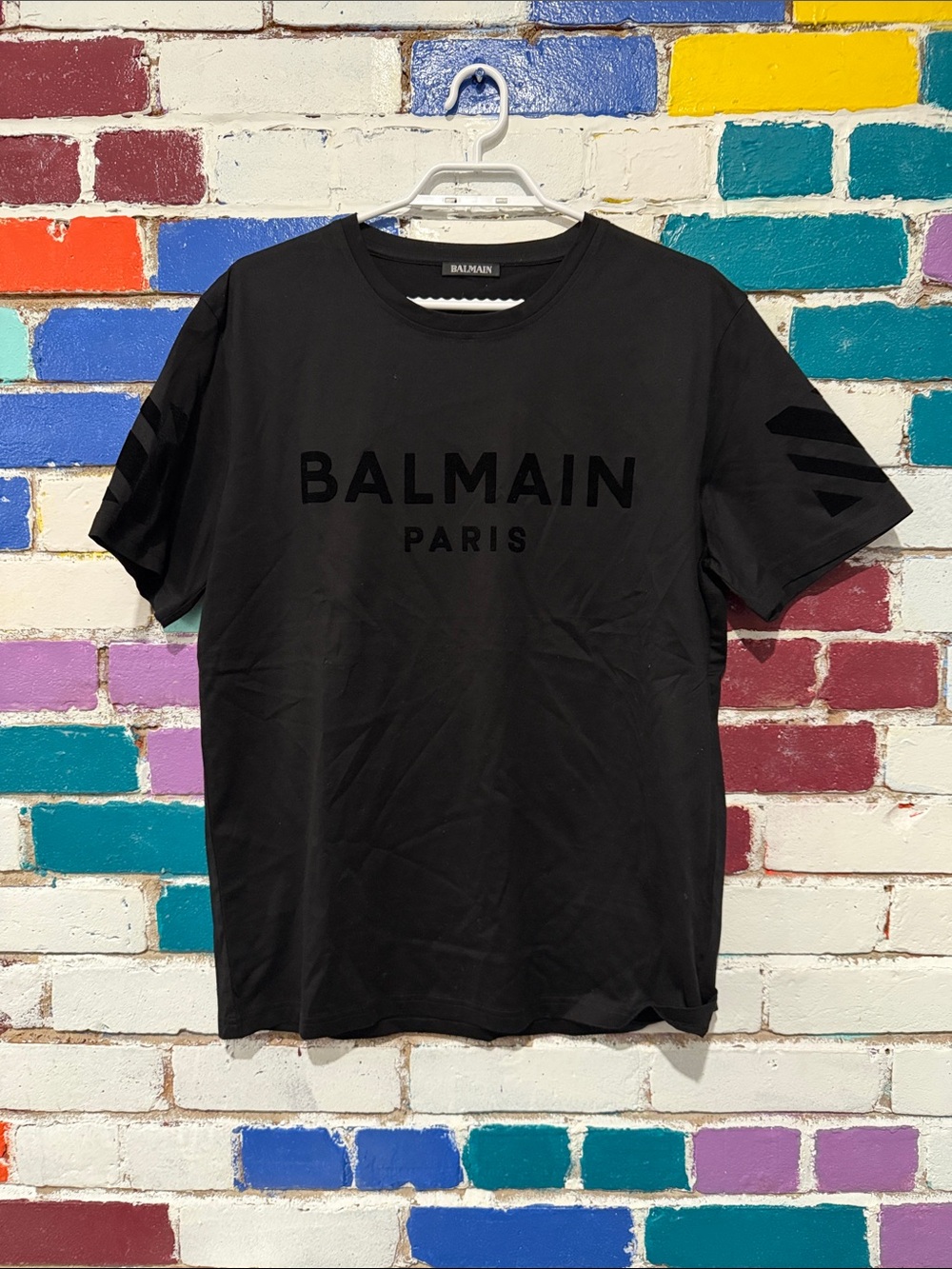 Balmain Black Logo Crewneck Tee